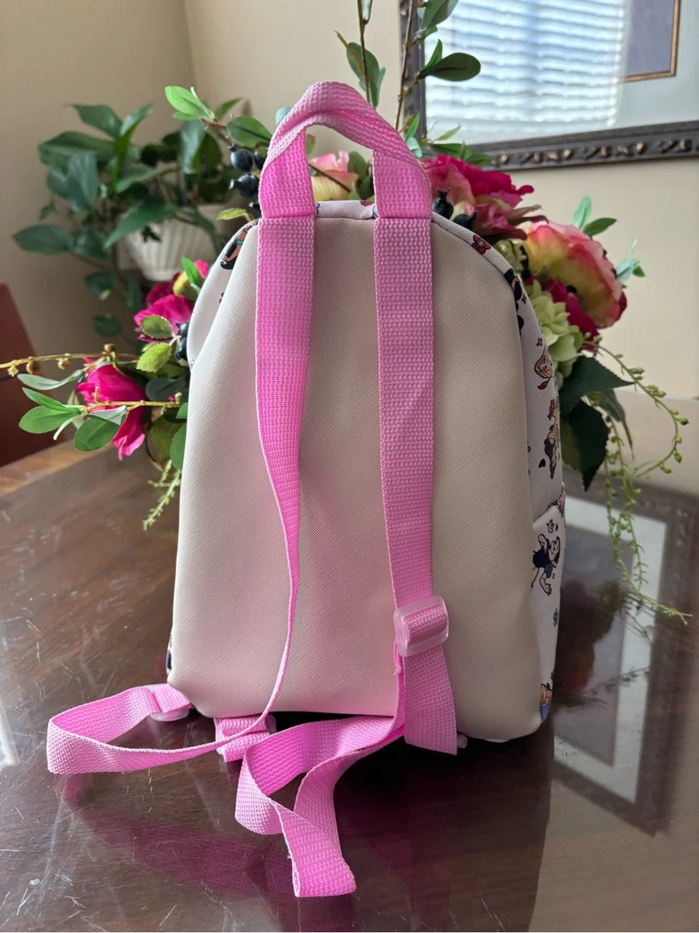 Disney Princess Pink and White Patterned Mini Backpack